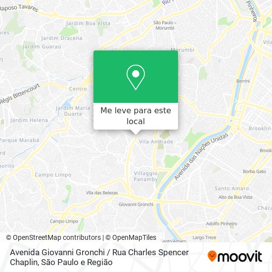 Avenida Giovanni Gronchi / Rua Charles Spencer Chaplin mapa