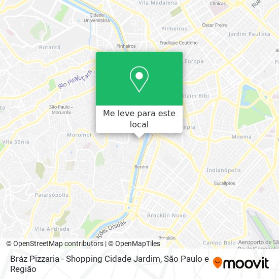 Bráz Pizzaria - Shopping Cidade Jardim mapa