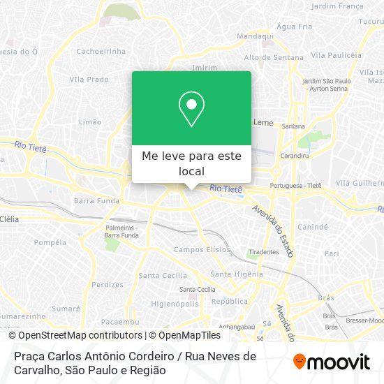 Praça Carlos Antônio Cordeiro / Rua Neves de Carvalho mapa
