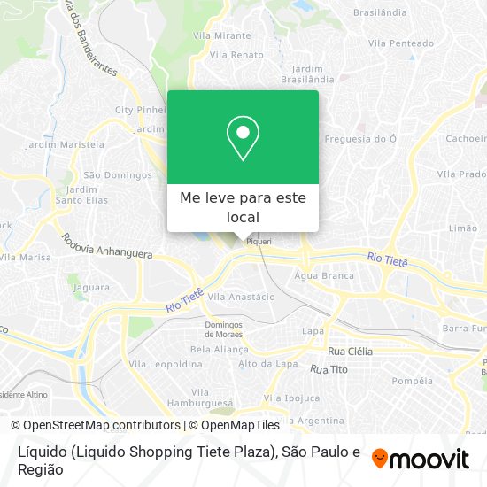 Líquido (Liquido Shopping Tiete Plaza) mapa
