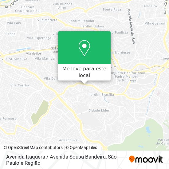 Avenida Itaquera / Avenida Sousa Bandeira mapa