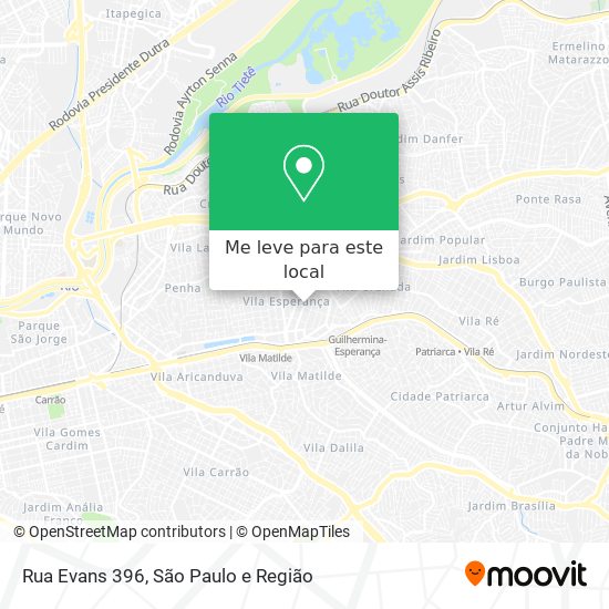 Rua Evans 396 mapa