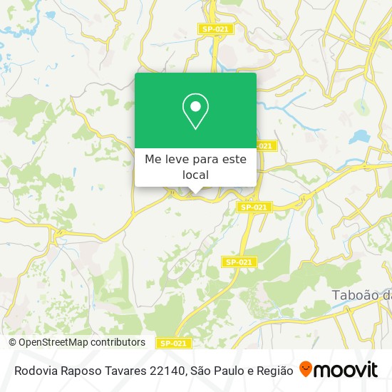 Rodovia Raposo Tavares 22140 mapa