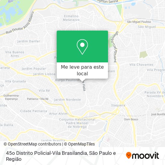 45o Distrito Policial-Vila Brasilandia mapa