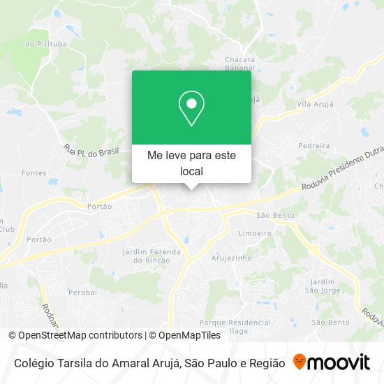 Colégio Tarsila do Amaral Arujá mapa