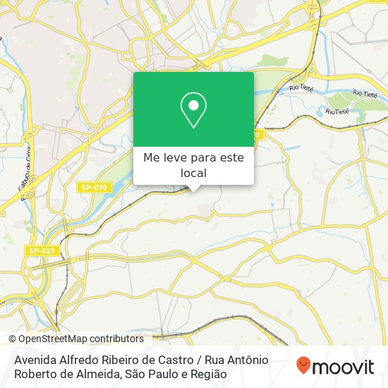 Avenida Alfredo Ribeiro de Castro / Rua Antônio Roberto de Almeida mapa