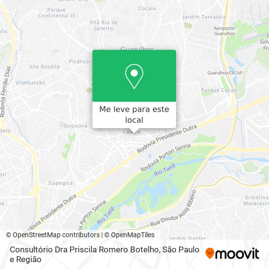 Consultório Dra Priscila Romero Botelho mapa