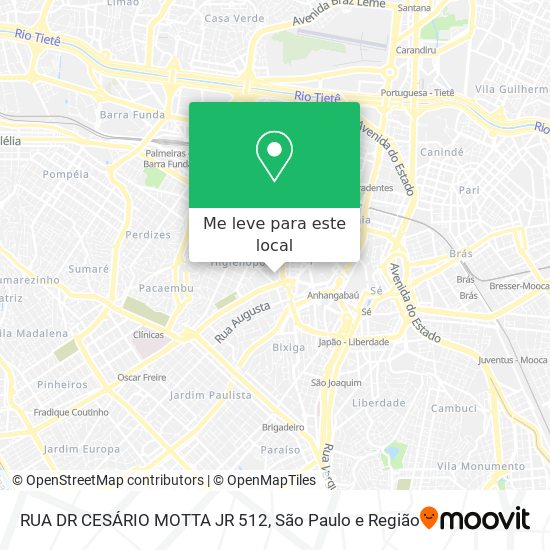 RUA DR CESÁRIO MOTTA JR  512 mapa
