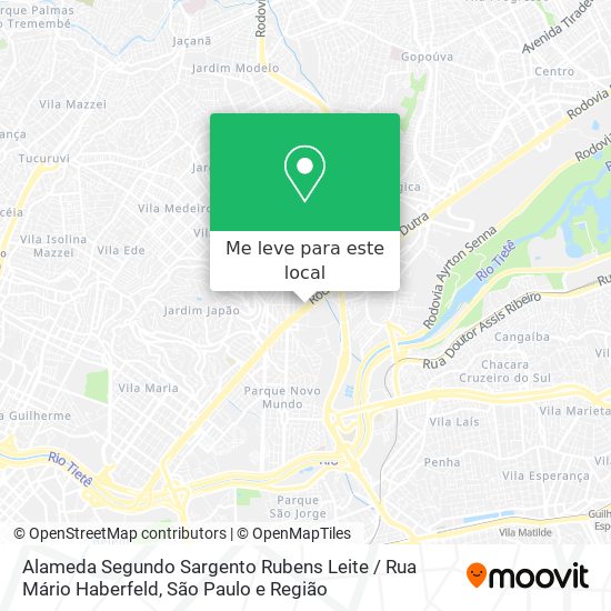 Alameda Segundo Sargento Rubens Leite / Rua Mário Haberfeld mapa