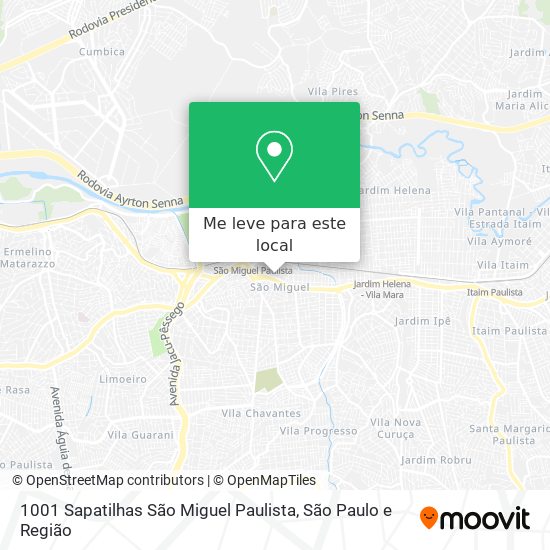 1001 Sapatilhas São Miguel Paulista mapa