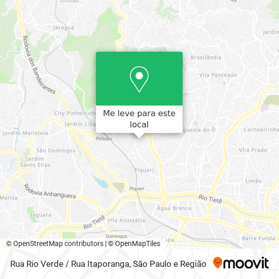 Rua Rio Verde / Rua Itaporanga mapa