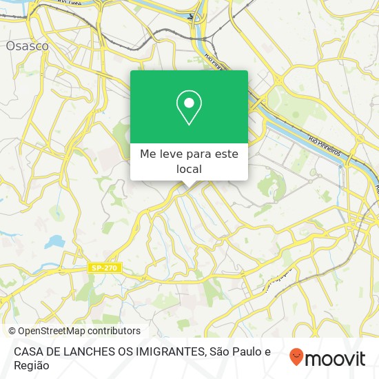 CASA DE LANCHES OS IMIGRANTES mapa