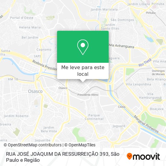 RUA JOSÉ JOAQUIM DA RESSURREIÇÃO 393 mapa