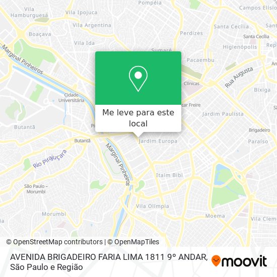 AVENIDA BRIGADEIRO FARIA LIMA  1811   9º ANDAR mapa