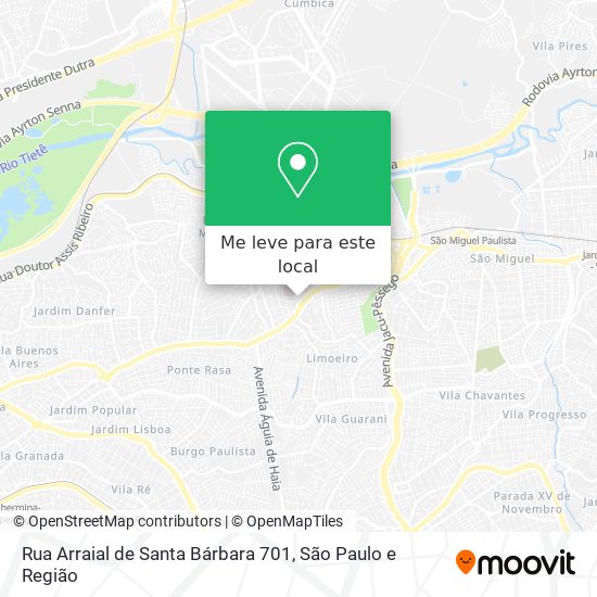 Rua Arraial de Santa Bárbara 701 mapa