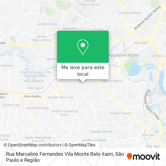 Rua Marcelino Fernandes     Vila Monte Belo  itaim mapa