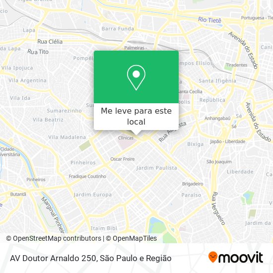 AV Doutor Arnaldo 250 mapa