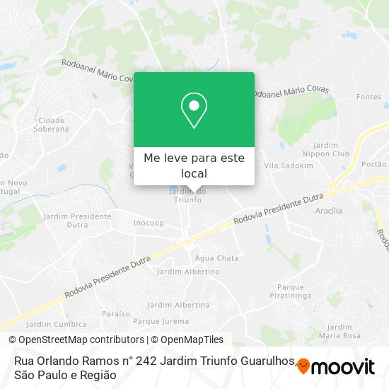 Rua Orlando Ramos  n° 242 Jardim Triunfo   Guarulhos mapa