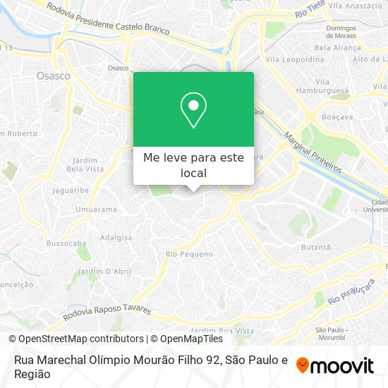 Rua Marechal Olímpio Mourão Filho 92 mapa