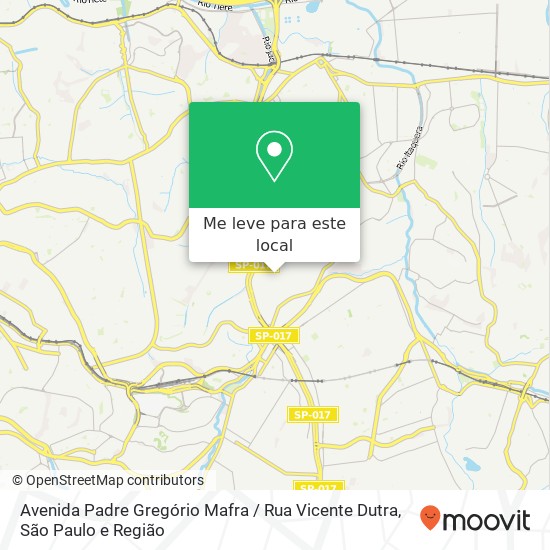 Avenida Padre Gregório Mafra / Rua Vicente Dutra mapa