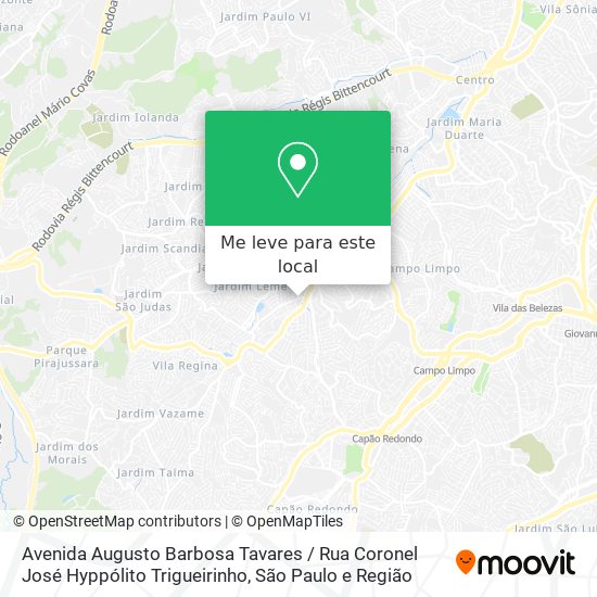 Avenida Augusto Barbosa Tavares / Rua Coronel José Hyppólito Trigueirinho mapa