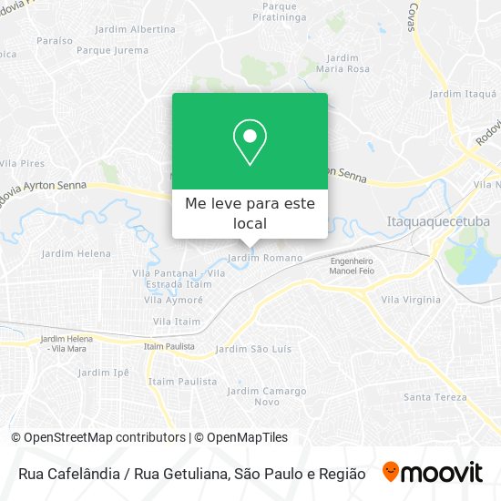 Rua Cafelândia / Rua Getuliana mapa