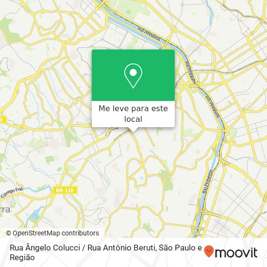 Rua Ângelo Colucci / Rua Antônio Beruti mapa