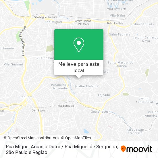 Rua Miguel Arcanjo Dutra / Rua Miguel de Serqueira mapa