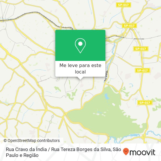 Rua Cravo da Índia / Rua Tereza Borges da Silva mapa