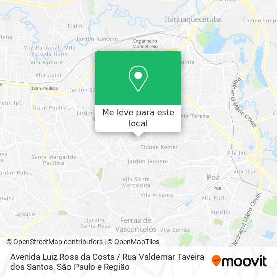 Avenida Luiz Rosa da Costa / Rua Valdemar Taveira dos Santos mapa
