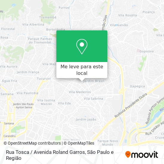 Rua Tosca / Avenida Roland Garros mapa