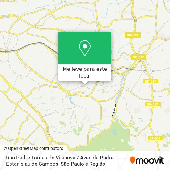 Rua Padre Tomás de Vilanova / Avenida Padre Estanislau de Campos mapa