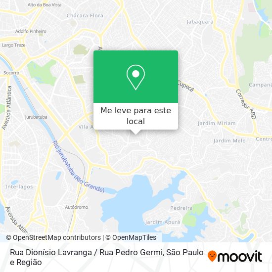 Rua Dionísio Lavranga / Rua Pedro Germi mapa