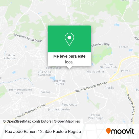 Rua João Ranieri 12 mapa