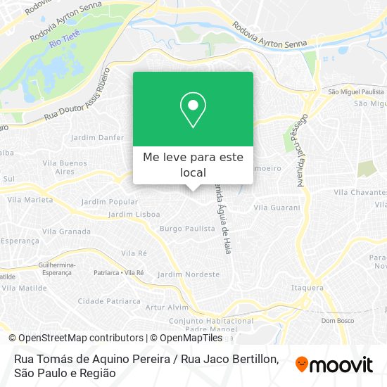 Rua Tomás de Aquino Pereira / Rua Jaco Bertillon mapa