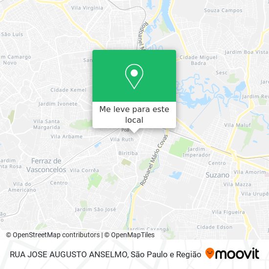 RUA JOSE AUGUSTO ANSELMO mapa