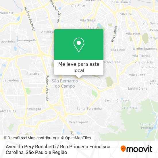 Avenida Pery Ronchetti / Rua Princesa Francisca Carolina mapa