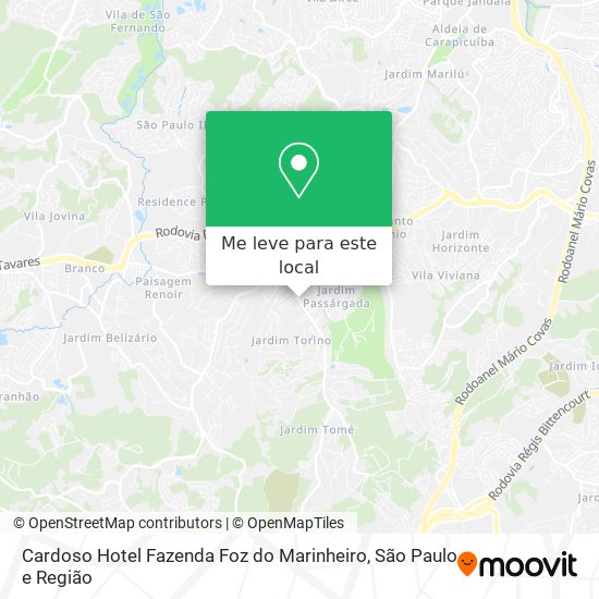Cardoso Hotel Fazenda Foz do Marinheiro mapa