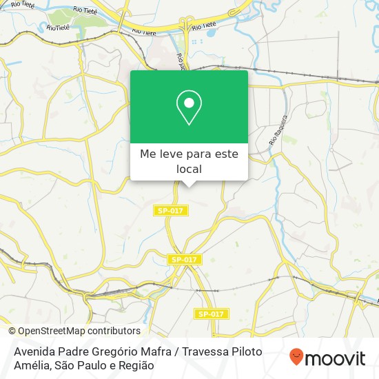 Avenida Padre Gregório Mafra / Travessa Piloto Amélia mapa