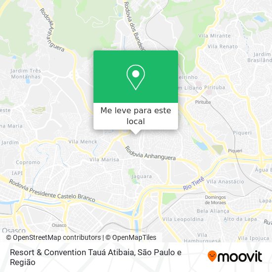 Resort & Convention Tauá Atibaia mapa