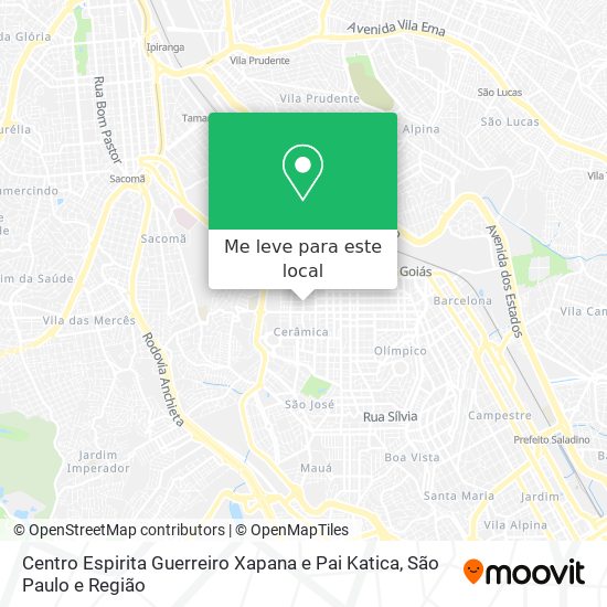 Centro Espirita Guerreiro Xapana e Pai Katica mapa