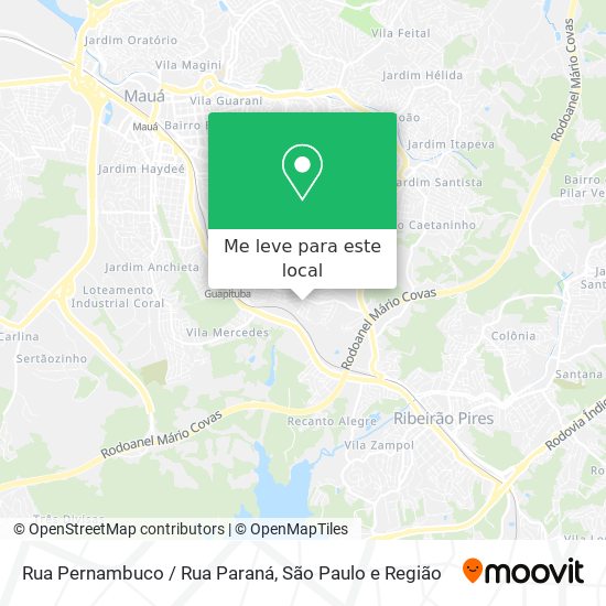 Rua Pernambuco / Rua Paraná mapa