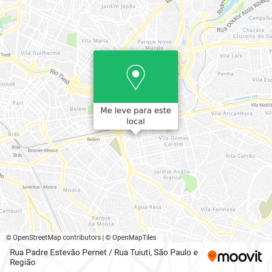 Rua Padre Estevão Pernet / Rua Tuiuti mapa