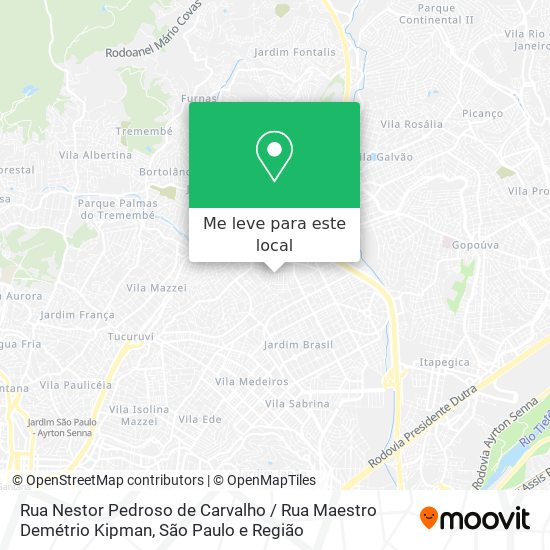 Rua Nestor Pedroso de Carvalho / Rua Maestro Demétrio Kipman mapa