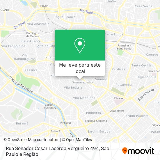Rua Senador Cesar Lacerda Vergueiro 494 mapa