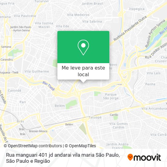 Rua manguari  401   jd andarai   vila maria   São Paulo mapa