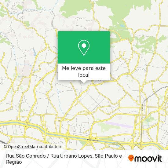 Rua São Conrado / Rua Urbano Lopes mapa