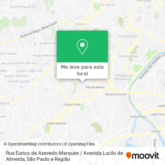 Rua Eurico de Azevedo Marques / Avenida Lucilo de Almeida mapa