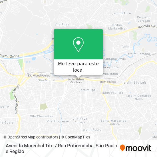 Avenida Marechal Tito / Rua Potirendaba mapa