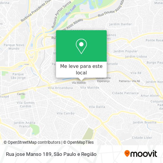 Rua jose Manso 189 mapa